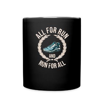 Love Running Zitat - Laufen Läufer - Tasse einfarbig - Schwarz - Vorne