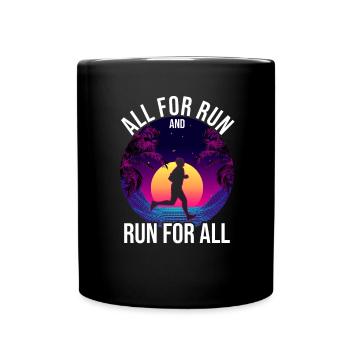 Love Running Zitat - Laufen Läufer - Tasse einfarbig - Schwarz - Vorne