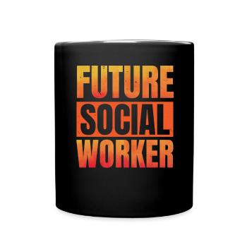 Future Social Worker Job Profession Social Well-being - Full Colour Mug - black - Front