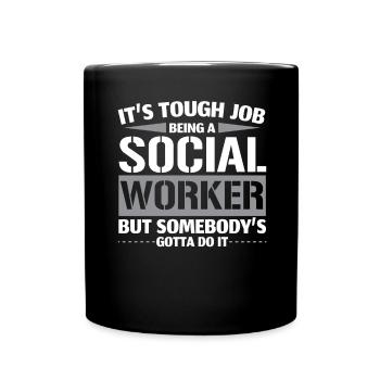 C’est un travail difficile d’être travailleur social B - Mug uni - noir - Devant