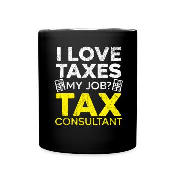 I love taxes tax advisor accountant tax - Full Colour Mug - black - Front