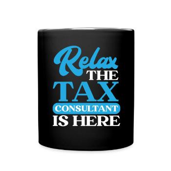 Relax the tax advisor is here CPA - Full Colour Mug - black - Front