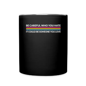 Attention, qui déteste - LGBTQ Pansexual - Mug uni - noir - Devant