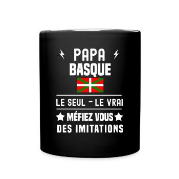 papa basque drapeau le seul le vrai pays basque - Mug uni - noir - Devant