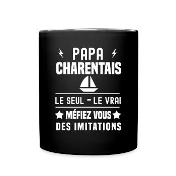 papa charentais bateau le seul le vrai charente - Mug uni - noir - Devant