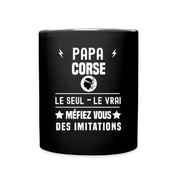 papa corse tete maure le seul le vrai corse - Mug uni - noir - Devant