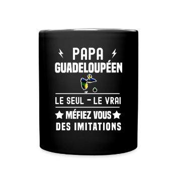 papa guadeloupéen drapeau le seul vrai guadeloupe - Mug uni - noir - Devant