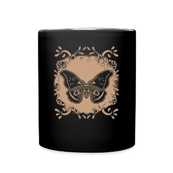 Moth Motten Motte Occult Mystical Goth - Tasse einfarbig - Schwarz - Vorne