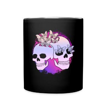 Moth Skull Motten Occult Motte Goth - Tasse einfarbig - Schwarz - Vorne