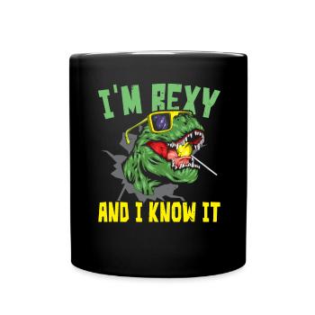 Je m’appelle Rexy et je connais le paléontologue Dinosaur - Mug uni - noir - Devant