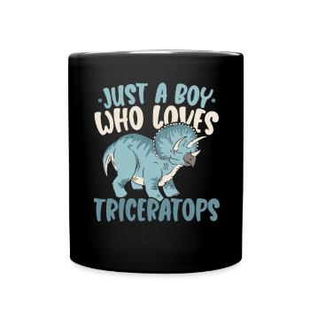 Juste un garçon qui aime Triceratops Dinosaur Dino - Mug uni - noir - Devant