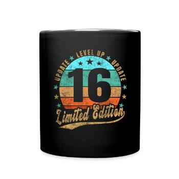 Mise à jour Level Up 16 Ans Édition Limitée Rétro - Mug uni - noir - Devant
