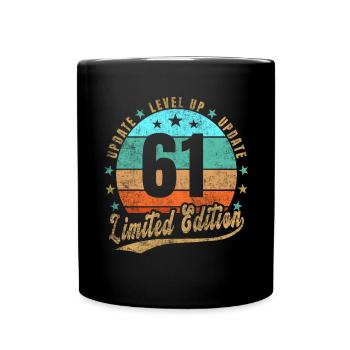 Update Level Up 61 Years Limited Edition Retro - Full Colour Mug - black - Front