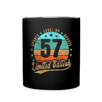 Mise à jour Level Up 57 Ans Édition Limitée Rétro - Mug uni - noir - Devant