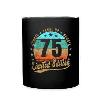 Mise à jour Level Up 75 Ans Édition Limitée Rétro - Mug uni - noir - Devant