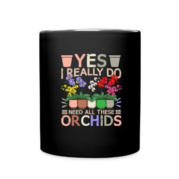 Orchid Lover Gift Women Florist - Full Colour Mug - black - Front