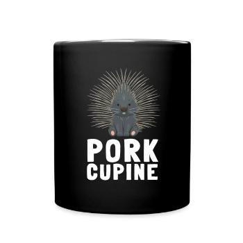 Porcupine Pig Hedgehog Rodent Hystricidae - Tasse einfarbig - Schwarz - Vorne