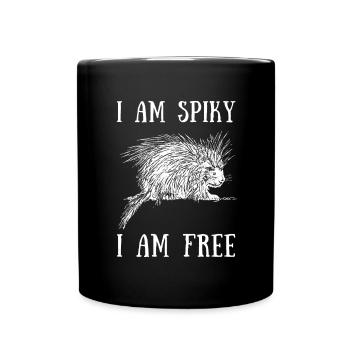 Porcupine Pig Hedgehog Rodent Hystricidae - Tasse einfarbig - Schwarz - Vorne