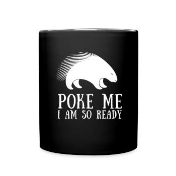 Porcupine Pig Hedgehog Rodent Hystricidae - Tasse einfarbig - Schwarz - Vorne