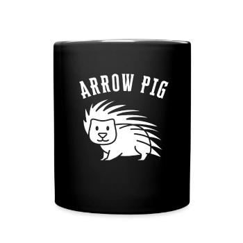 Porcupine Pig Hedgehog Rodent Hystricidae - Tasse einfarbig - Schwarz - Vorne