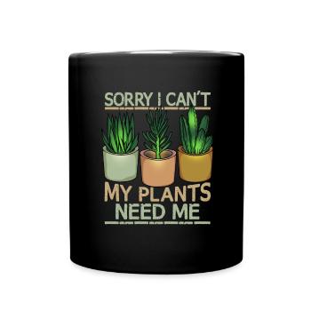 Pflanzen Liebhaber Florist Geschenk Frauen Pflanze - Tasse einfarbig - Schwarz - Vorne