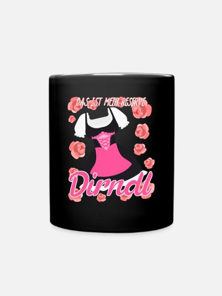 Dirndl Ersatz Trachtenkleid - Tasse einfarbig - Schwarz