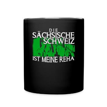 Sächsische Schweiz Urlaub Wandern - Tasse einfarbig - Schwarz - Vorne