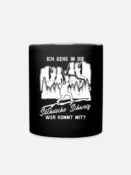 Sächsische Schweiz Wandern Wanderer - Tasse einfarbig - Schwarz