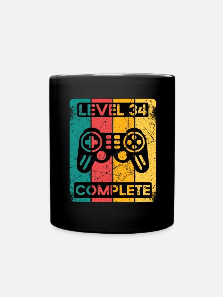 34. Geburtstag Shirt Gamer Zocker Männer Geschenk - Tasse einfarbig - Schwarz
