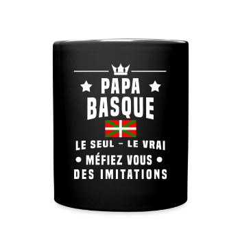 papa basque drapeau méfiez vous imitations - Mug uni - noir - Devant