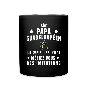 papa guadeloupéen drapeau méfiez vous imitations - Mug uni - noir - Devant