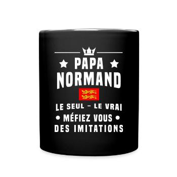 papa normand drapeau méfiez vous imitations - Mug uni - noir - Devant