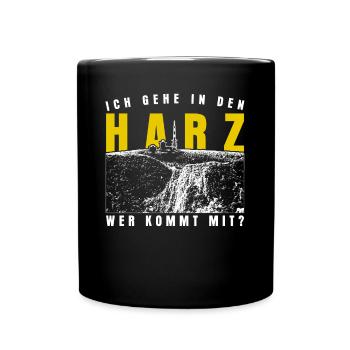 Harz Wandern Urlaub Harzer Brocken - Tasse einfarbig - Schwarz - Vorne