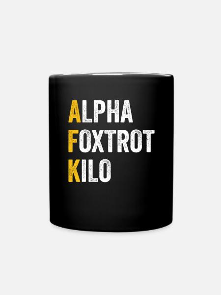 Computerchat Alpha Foxtrotti Kilo - Afk - Tasse einfarbig - Schwarz
