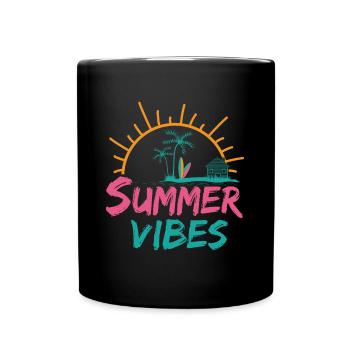 Summer Vibes - Tasse einfarbig - Schwarz - Vorne