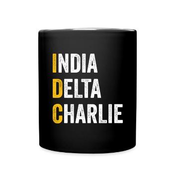Computer-Chat India Delta Charlie - IDC - Tasse einfarbig - Schwarz - Vorne