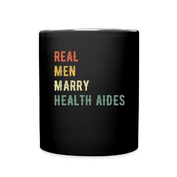 Echte Männer Heiraten Gesundheitshelfer - Tasse einfarbig - Schwarz - Vorne