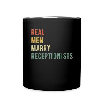 Echte Männer Heiraten Empfangswissenschaftler - Tasse einfarbig - Schwarz - Vorne