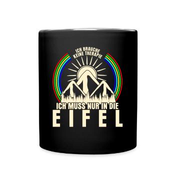 Eifel Wandern Berge Mittelgebirge Eifler - Tasse einfarbig - Schwarz - Vorne