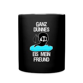 Sensenmann Ganz dünnes Eis Grim Reaper - Tasse einfarbig - Schwarz - Vorne