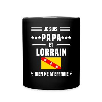 papa lorrain homme drapeau rien m'effraie lorraine - Mug uni - noir - Devant