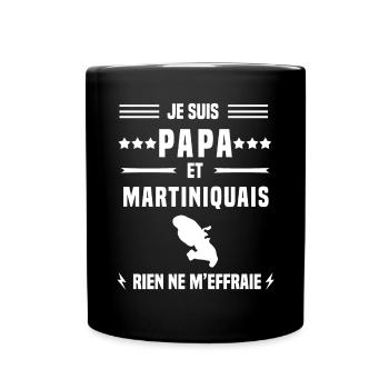 papa martiniquais rien ne m'effraie martinique - Mug uni - noir - Devant