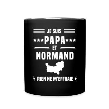 papa normand région rien ne m'effraie normandie - Mug uni - noir - Devant
