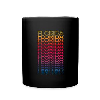 Retro Nostalgic USA State - Rainbow Florida - Full Colour Mug - black - Front