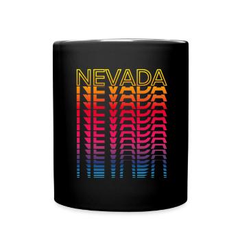 Retro Nostalgisch USA Staat - Regenbogen Nevada - Tasse einfarbig - Schwarz - Vorne