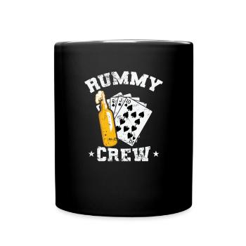 Rummy Crew Hobby Kartenspiel Romme Pik - Tasse einfarbig - Schwarz - Vorne