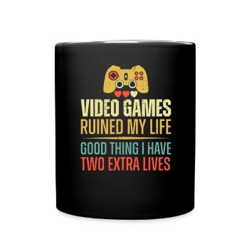 Old School Video Games Video Spiele - Tasse einfarbig - Schwarz - Vorne