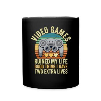 Old School Video Games Video Spiele - Tasse einfarbig - Schwarz - Vorne