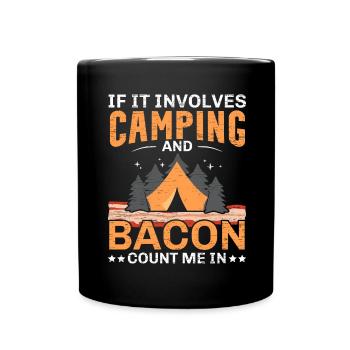 Quand il s’agit de camping et de bacon, je suis une cam - Mug uni - noir - Devant