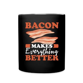 Bacon makes everything better Meat lover Bacon - Full Colour Mug - black - Front